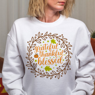 AUTUMN THEMED GRATEFUL THANKFUL BLESSED T SHIRT