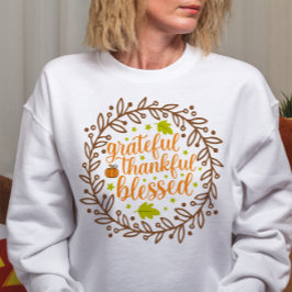 AUTUMN THEMED GRATEFUL THANKFUL BLESSED T SHIRT