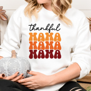 AUTUMN THEMED GROOVY THANKFUL MAMMA T SHIRT