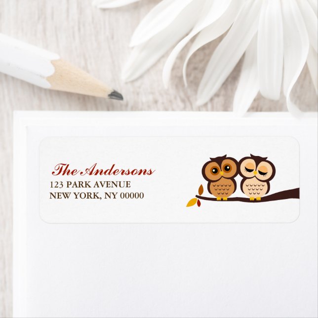 Autumn Thmet Uggla Bröllop Returadress Etikett (Insitu)
