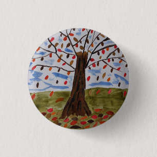 Autumn Träd Badge Knapp