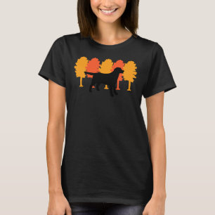 Autumn Träd Black Labrador Silhouette T Shirt