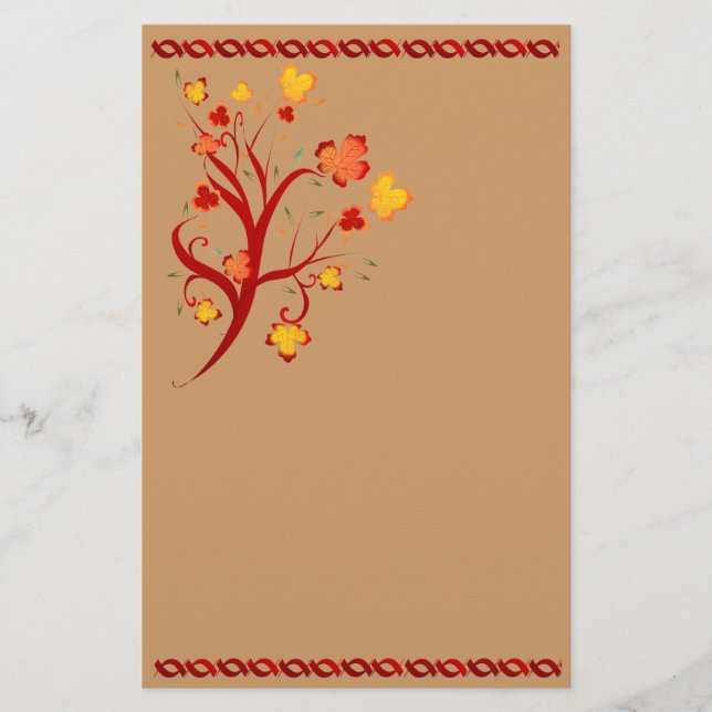Autumn Träd Design Stationery Brevpapper (Framsida)