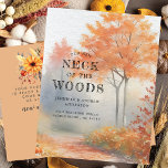 Autumn Träd Flytta Meddelande Vykort<br><div class="desc">Det här charmerande meddelandet innehåller en vattenfärgad höstscen i träd med ord "Vår nya Nacke i Skogen" skriven i ett rustiskt typsnitt. Det är perfekten att berätta för dina vänner och din familj om ditt kommande drag och låta dem veta att de är inbjudna att fira med dig.</div>