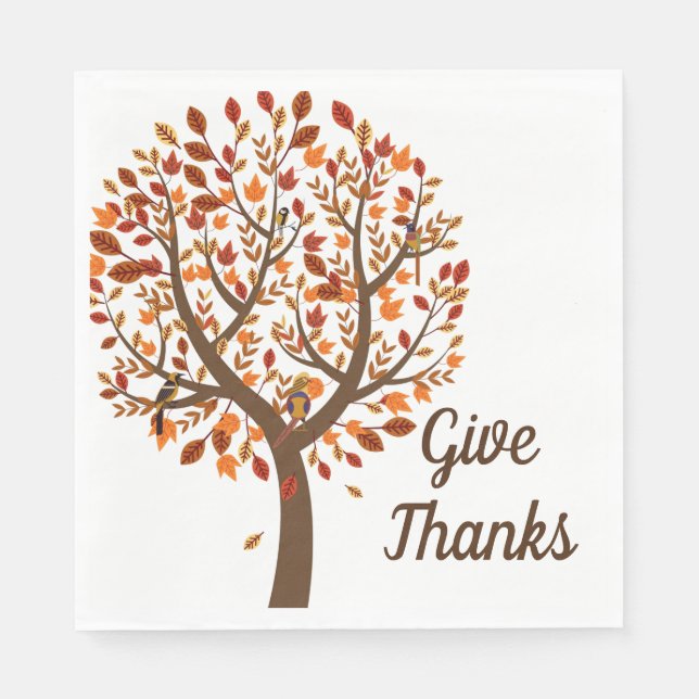 Autumn Träd Napkins Pappersservett (Framsidan)