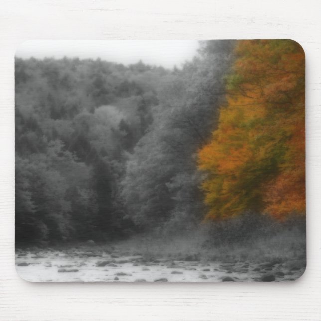 Autumn Träd Nature Black White Mousepad Musmatta (Framsidan)