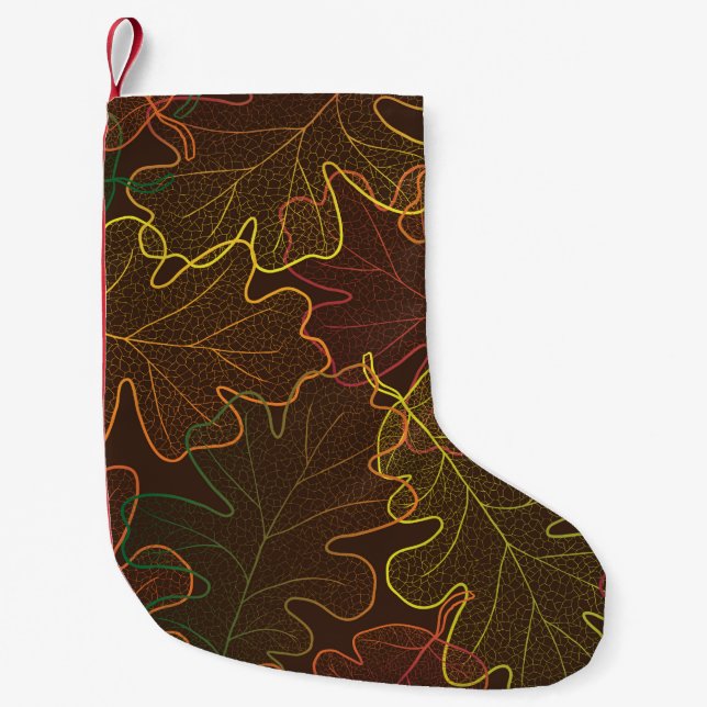 Autumn transparent oak leaves pattern background.  liten julstrumpa (Framsidan)