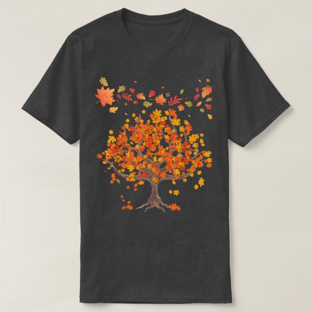 Autumn Tree Leaves Nature Forest Fall69 T Shirt (Design framsida)
