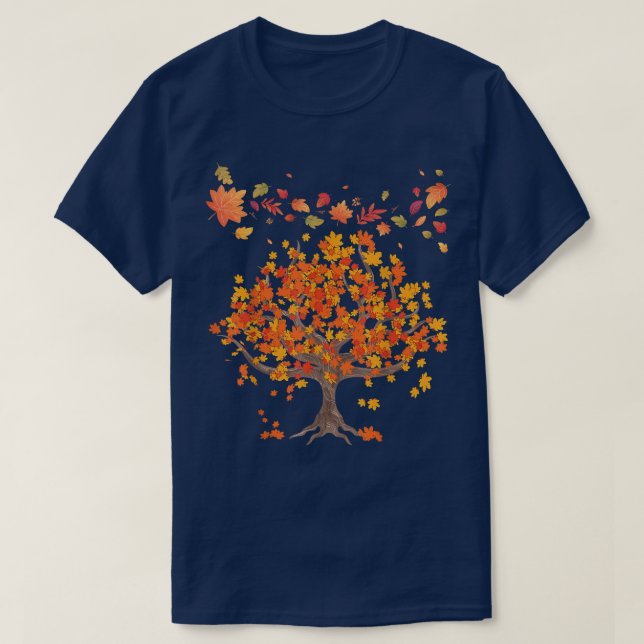 Autumn Tree Leaves Nature Forest Fall 66 T Shirt (Design framsida)