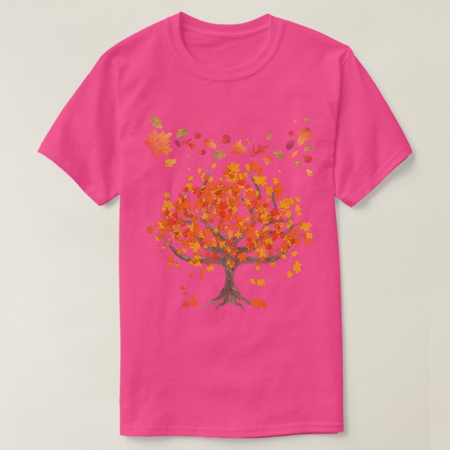 Autumn Tree Leaves Nature Forest Fall 68 T Shirt (Design framsida)
