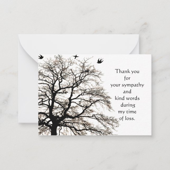 Autumn Tree Thank You Card Anteckningskort (Framsida)