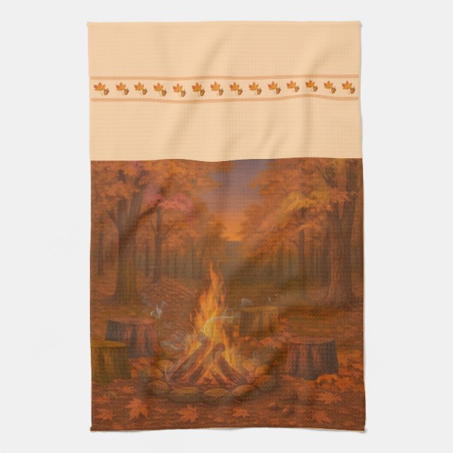 Autumn Twilight Bonfire Kitchen Towels Kökshandduk (Vertikal)
