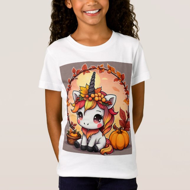 Autumn Unicorn  T Shirt (Framsida)