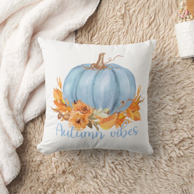Autumn Vibes Blue Pumpkin Dekorativ kudde (Filt)