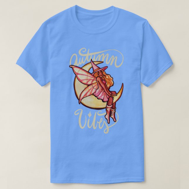 Autumn Vibes Fall Måne T Shirt (Design framsida)