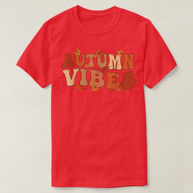 Autumn Vibes Falling Löv Pumpkin Spice Harvest T Shirt (Design framsida)