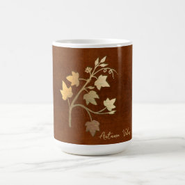 Autumn vibes golden vine gren brun läder kaffemugg