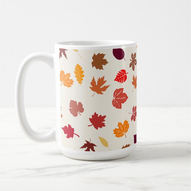 Autumn Vibes Höst löv Kaffemugg (Vänster)