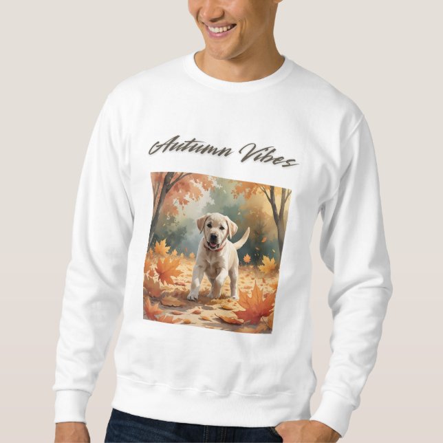 Autumn Vibes Labrador Puppy Sweatshirt (Framsida)