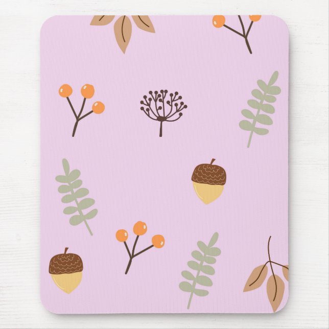 Autumn Vibes Löv Mönster Art Musmatta (Framsidan)