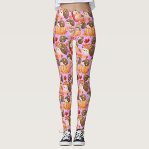 Autumn vibes Mönster Porcupine Rosa BG Leggings