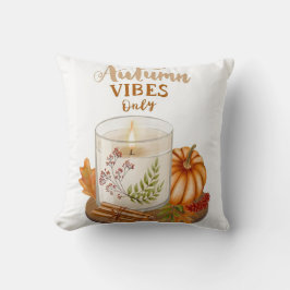 Autumn Vibes Only Candle & Pumpkin Decorative Thro Kudde