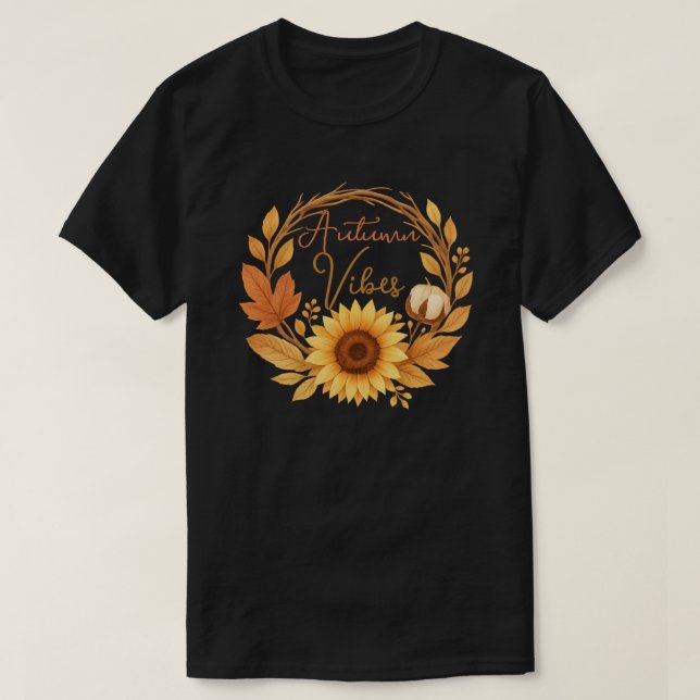 Autumn Vibes Sunblomma T Shirt (Design framsida)