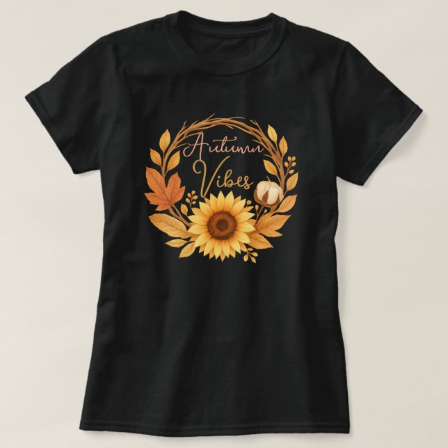 Autumn Vibes Sunblomma T Shirt (Design framsida)