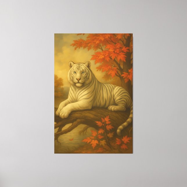 Autumn White Tiger – Fine Art Canvas (Framsida)