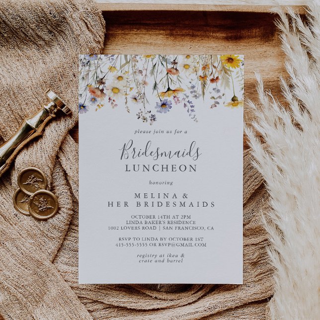 Autumn Wildblombridesmaids Luncheon Shower Inbjudningar (Skapare uppladdad)