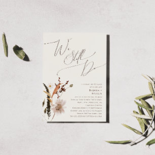 Autumn Wildblomige Beige Vi fortsätter att göra Vo Inbjudningar