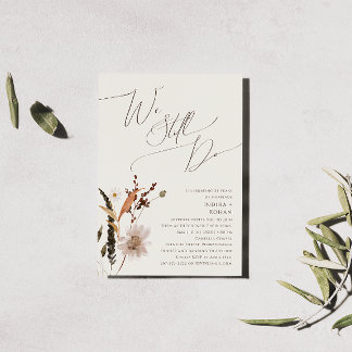 Autumn Wildblomige Beige Vi fortsätter att göra Vo Inbjudningar