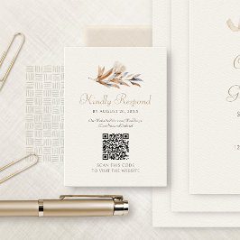 Autumn Wildblommans minimalistiska Bröllop OSA QR Tilläggskort