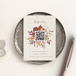 Autumn Wildblommor Shower Registry QR-kod Tilläggskort