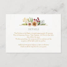 Autumn Wildblommor Watercolor Bröllop Sage