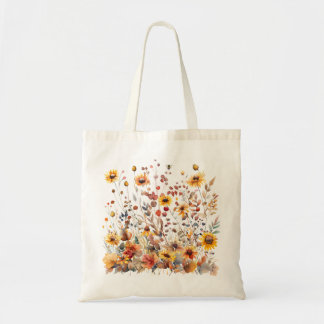 Autumn Wildblommte Tote Bag Fall Älskare Tygkasse