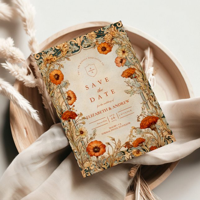 Autumn Wildflower Botanical Wedding Spara Datumet (Skapare uppladdad)