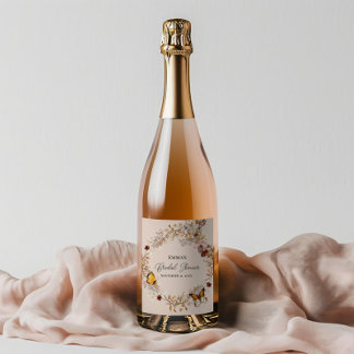 Autumn Wildflower Watercolor Wine Label Set Vinflaska Etikett