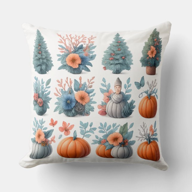 Autumn & Winter Seasonal Mix Throw Pillow Kudde (Framsida)