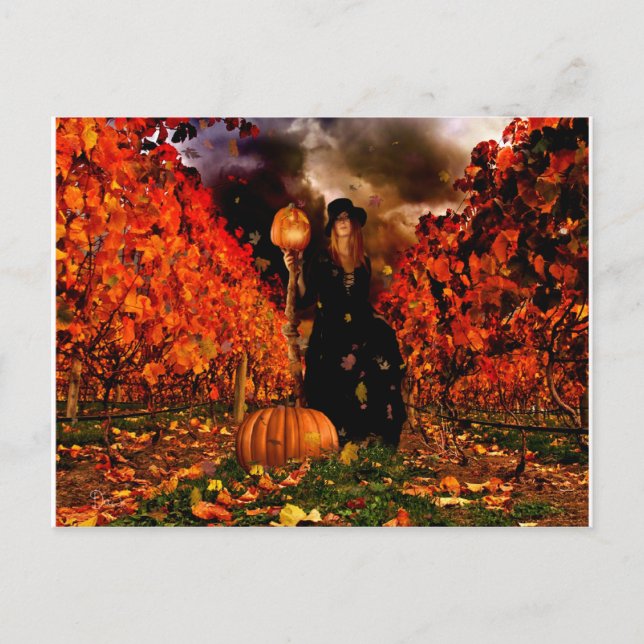 Autumn Witch Vykort (Framsida)