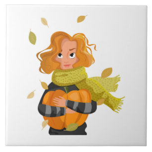 AUTUMN WOMAN KAKELPLATTA