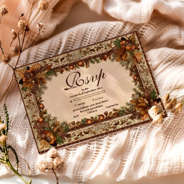 Autumn Woodland Botanical Quinceañera OSA Kort