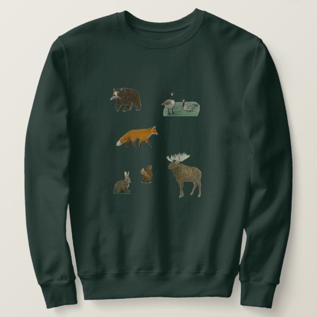Autumn Woodland Canada Forest Animals Manar Top Lång Ärmad Tröja (Design framsida)