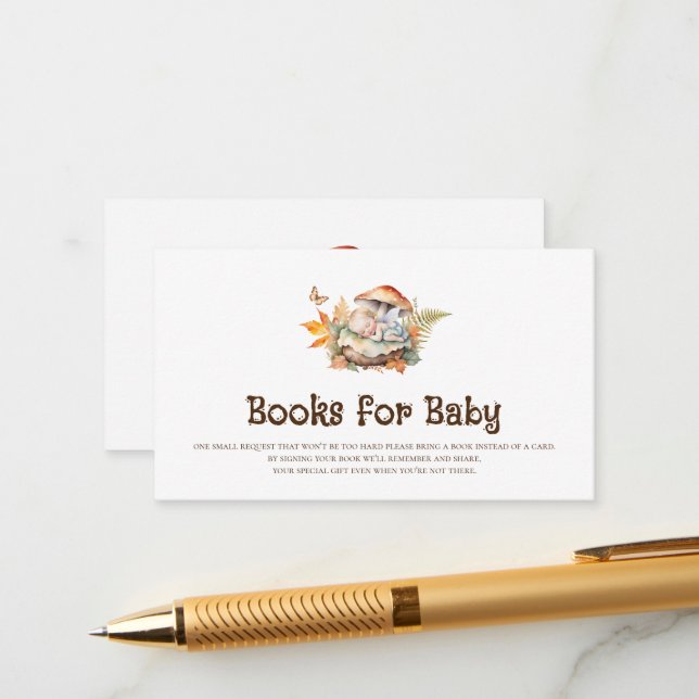 Autumn Woodland Fairy Bokar för Baby Insert Tilläggskort (Fram/Back In Situ)