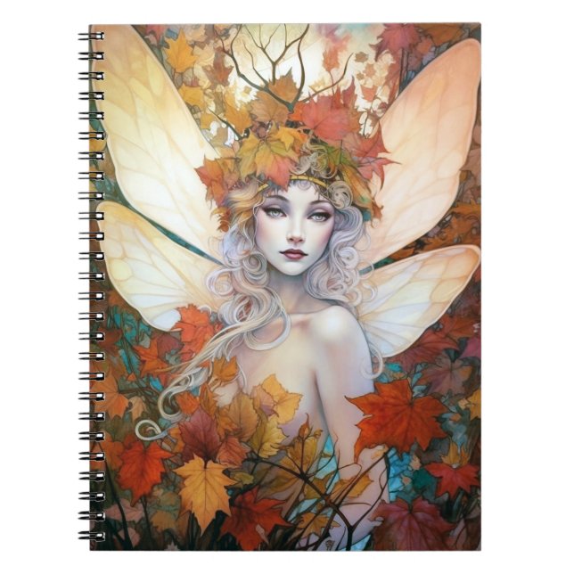 Autumn Woodland Fairy Fantasy Art Anteckningsbok (Framsidan)