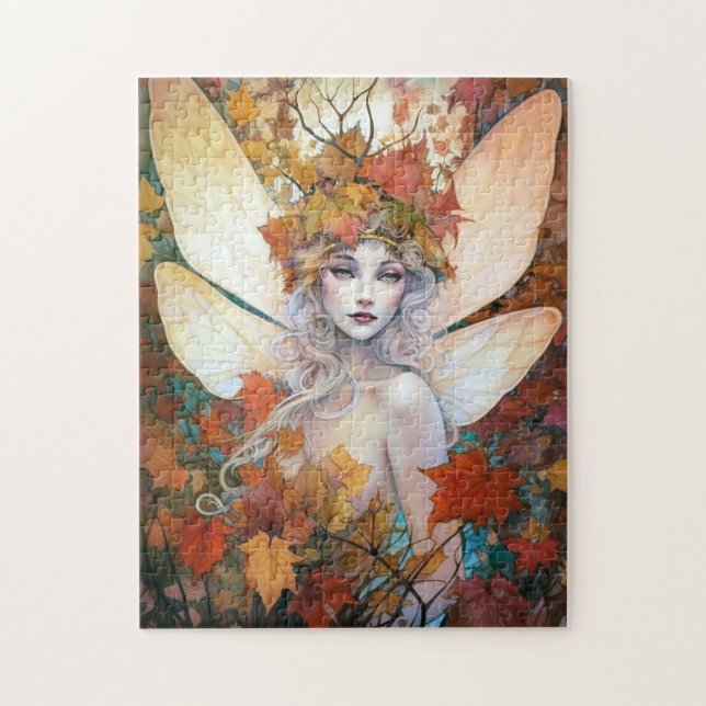 Autumn Woodland Fairy Fantasy Art Pussel (Vertikal)