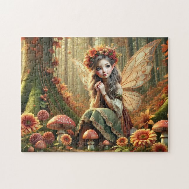 Autumn Woodland Fairy Fantasy Pussel (Horisontell)