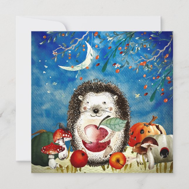 Autumn Woodland Friends Hedgehog Forest Teckning (Framsida)