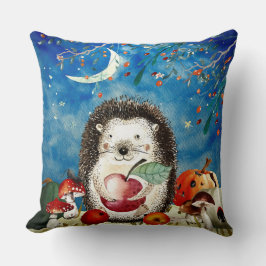 Autumn Woodland Friends Hedgehog Forest Teckning Kudde