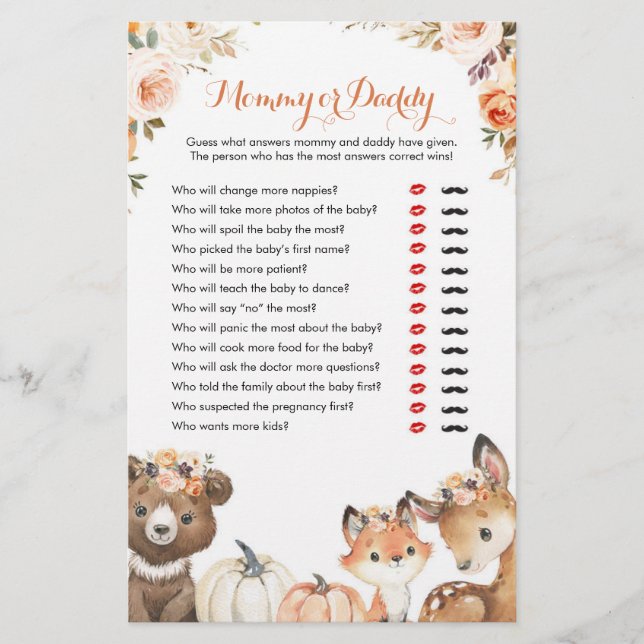 Autumn Woodland Oh Baby Mamma eller pappa Games (Framsida)